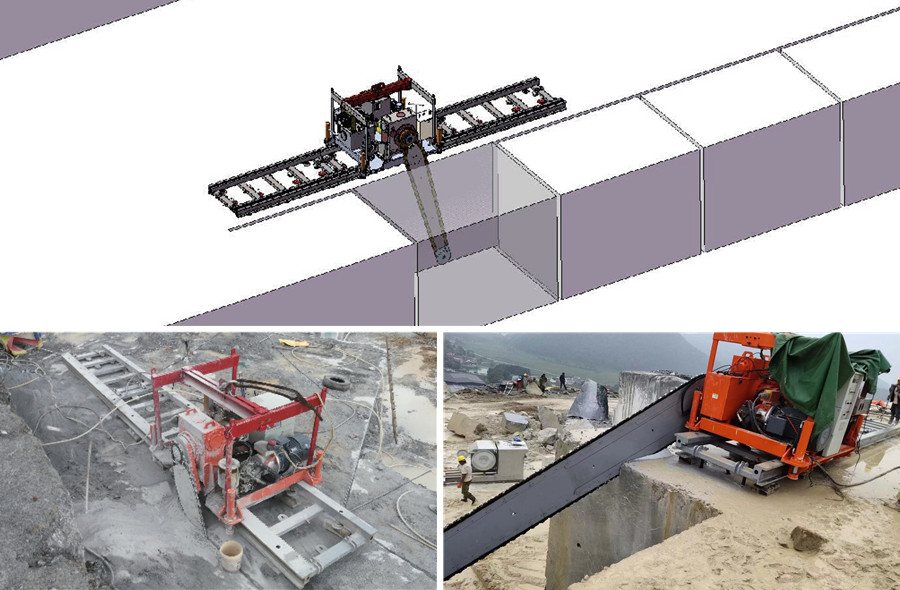 Rail Type Quarry Chain Saw Machine